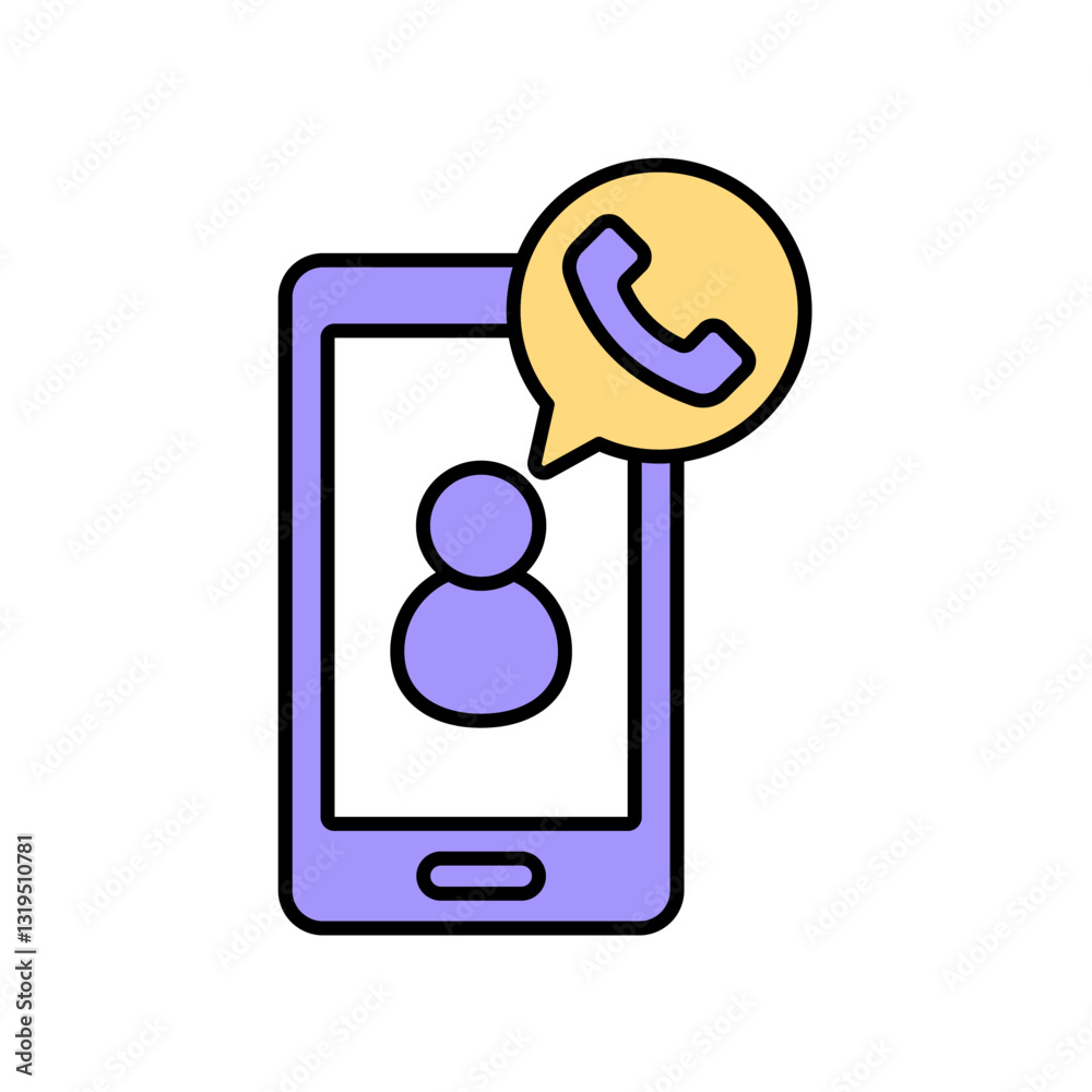 Icon a calling, isolated against a clean background. Icon a calling, isolated against a clean background.