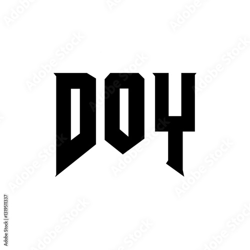 DOY letter logo design for technology company. DOY logo design black and white color combination. DOY logo, DOY vector, DOY design, DOY icon, DOY alphabet. DOY typography logo design.