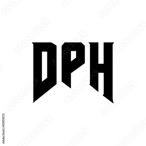 DPH letter logo design for technology company. DPH logo design black and white color combination. DPH logo, DPH vector, DPH design, DPH icon, DPH alphabet. DPH typography logo design.