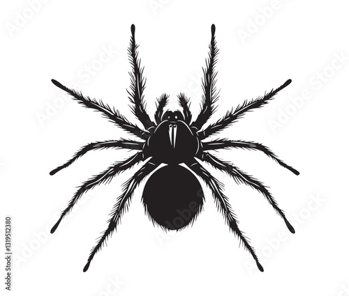 Tarantula isolated on white background. Hand-drawn arachnid design for tattoos. Tarantula illustration
