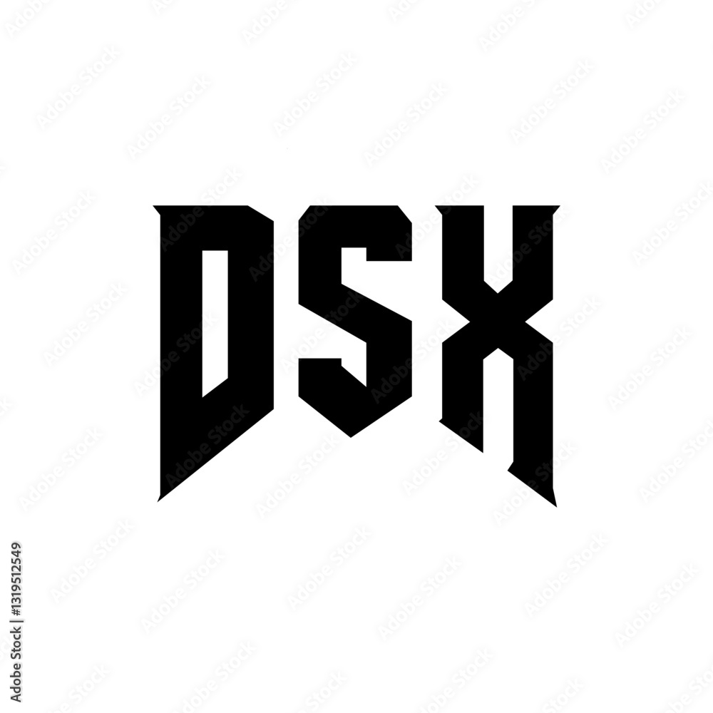 DSX letter logo design for technology company. DSX logo design black and white color combination. DSX logo, DSX vector, DSX design, DSX icon, DSX alphabet. DSX typography logo design.
