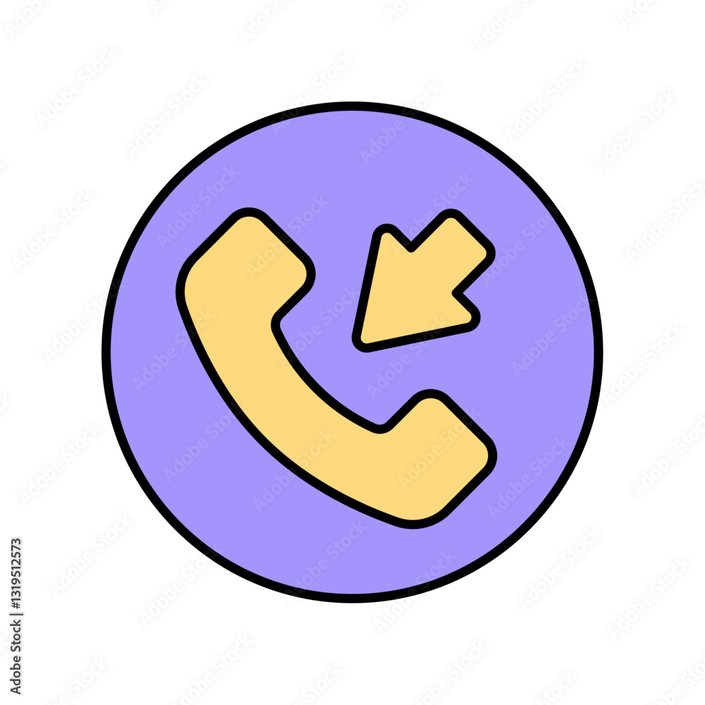 Icon a receive call, isolated against a clean background. Icon a receive call, isolated against a clean background.