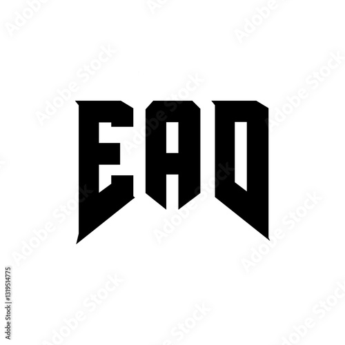 EAD letter logo design for technology company. EAD logo design black and white color combination. EAD logo, EAD vector, EAD design, EAD icon, EAD alphabet. EAD typography logo design.