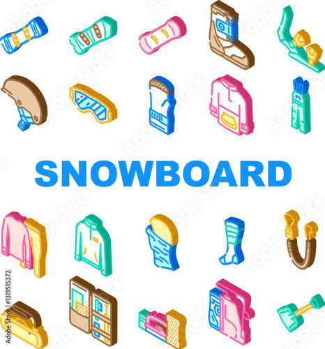 snowboard freestyle icons set vector