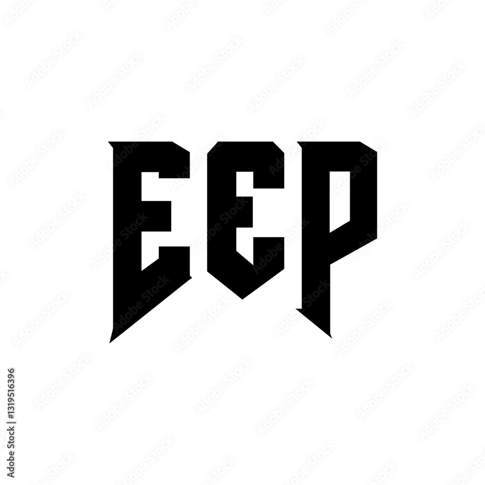 Obraz premium EEP letter logo design for technology company. EEP logo design black and white color combination. EEP logo, EEP vector, EEP design, EEP icon, EEP alphabet. EEP typography logo design.