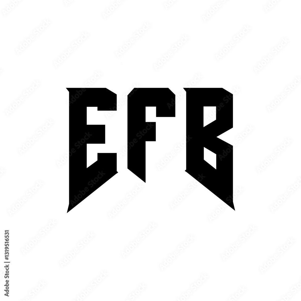 Obraz premium EFB letter logo design for technology company. EFB logo design black and white color combination. EFB logo, EFB vector, EFB design, EFB icon, EFB alphabet. EFB typography logo design.