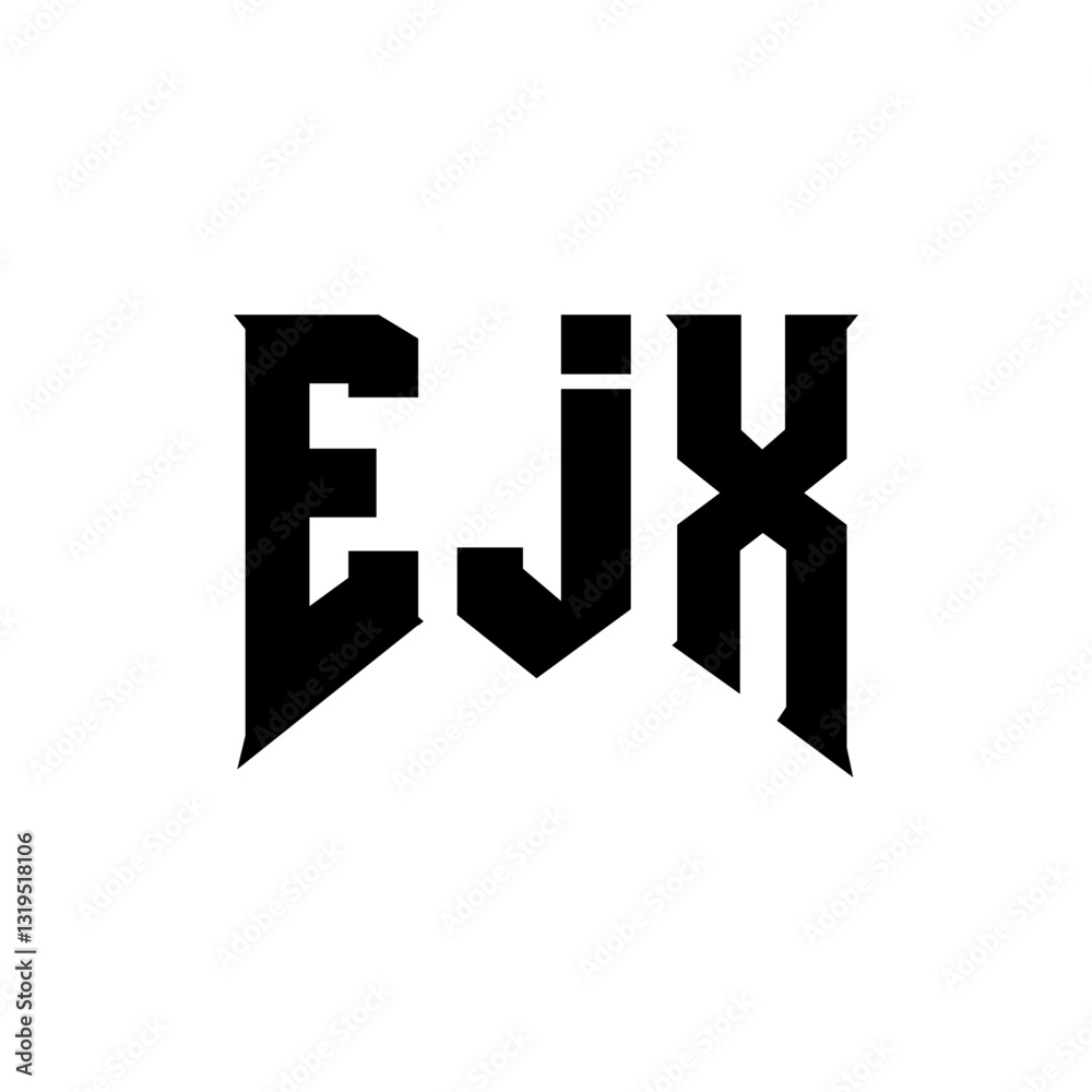 Fototapeta premium EJX letter logo design for technology company. EJX logo design black and white color combination. EJX logo, EJX vector, EJX design, EJX icon, EJX alphabet. EJX typography logo design.