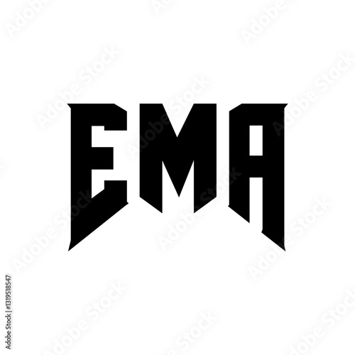 EMA letter logo design for technology company. EMA logo design black and white color combination. EMA logo, EMA vector, EMA design, EMA icon, EMA alphabet. EMA typography logo design.