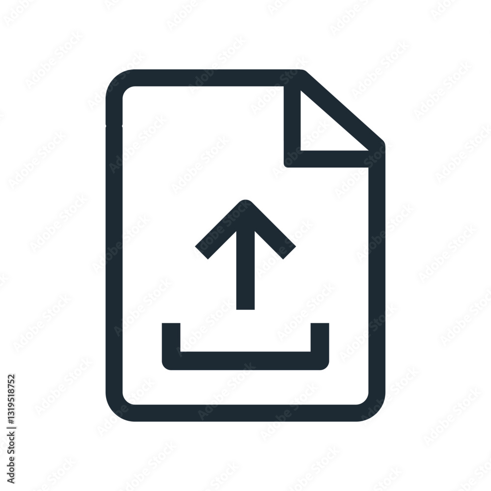 File upload line icon, send document with arrow - vector File upload line icon, send document with arrow - vector