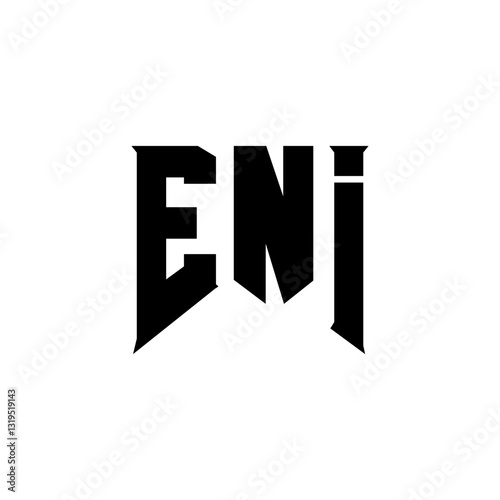Free Download ENI letter logo design for technology company. ENI logo design black and white color combination. ENI logo, ENI vector, ENI design, ENI icon, ENI alphabet. ENI typography logo design. - GFXLoad