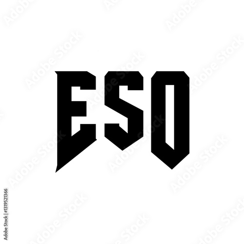 ESO letter logo design for technology company. ESO logo design black and white color combination. ESO logo, ESO vector, ESO design, ESO icon, ESO alphabet. ESO typography logo design.