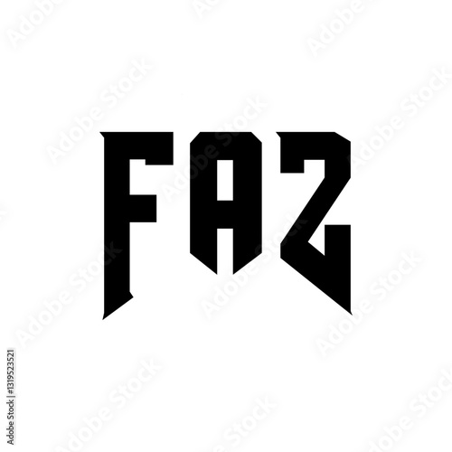FAZ letter logo design for technology company. FAZ logo design black and white color combination. FAZ logo, FAZ vector, FAZ design, FAZ icon, FAZ alphabet. FAZ typography logo design.