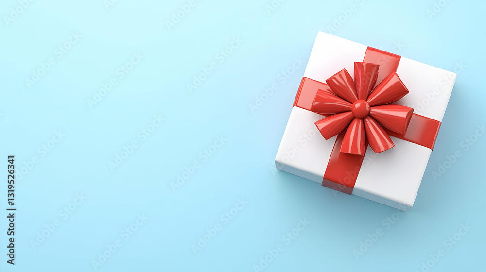 Gift box with red ribbon Gift box with red ribbon