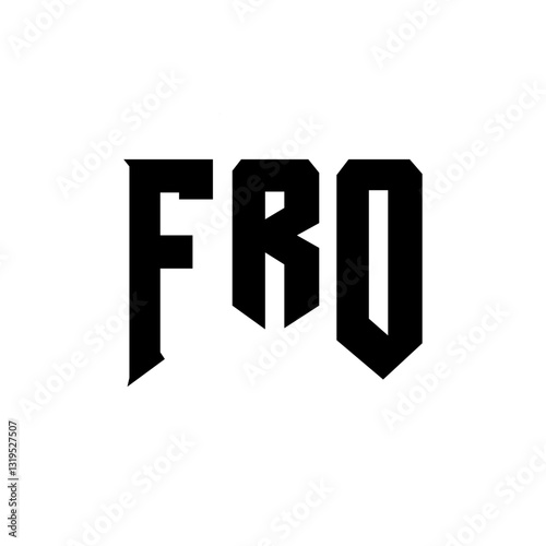 FRO letter logo design for technology company. FRO logo design black and white color combination. FRO logo, FRO vector, FRO design, FRO icon, FRO alphabet. FRO typography logo design.