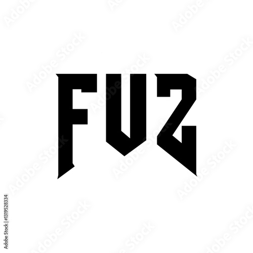 FUZ letter logo design for technology company. FUZ logo design black and white color combination. FUZ logo, FUZ vector, FUZ design, FUZ icon, FUZ alphabet. FUZ typography logo design.