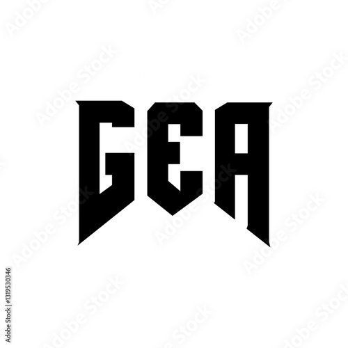 GEA letter logo design for technology company. GEA logo design black and white color combination. GEA logo, GEA vector, GEA design, GEA icon, GEA alphabet. GEA typography logo design.
