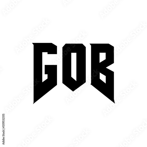 GOB letter logo design for technology company. GOB logo design black and white color combination. GOB logo, GOB vector, GOB design, GOB icon, GOB alphabet. GOB typography logo design.