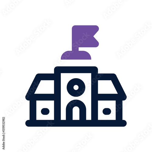 university dual tone icon. Sleek and modern vector icon for websites, mobile apps, marketing materials, and corporate design. Fully scalable and ready to use.