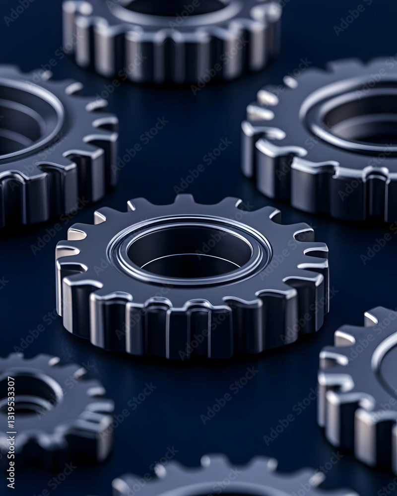 Interconnected gears on a dark background (1) Interconnected gears on a dark background (1)