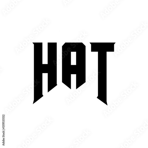 HAT letter logo design for technology company. HAT logo design black and white color combination. HAT logo, HAT vector, HAT design, HAT icon, HAT alphabet. HAT typography logo design.