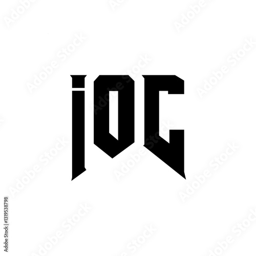 IOC letter logo design for technology company. IOC logo design black and white color combination. IOC logo, IOC vector, IOC design, IOC icon, IOC alphabet. IOC typography logo design.