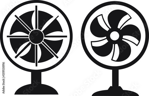 Electric fan - vector icons in black