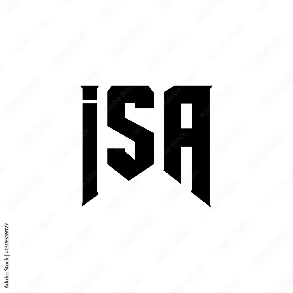 ISA letter logo design for technology company. ISA logo design black and white color combination. ISA logo, ISA vector, ISA design, ISA icon, ISA alphabet. ISA typography logo design.