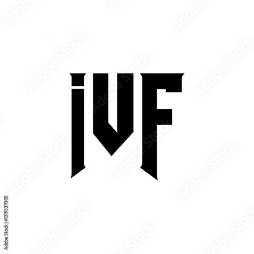 IVF letter logo design for technology company. IVF logo design black and white color combination. IVF logo, IVF vector, IVF design, IVF icon, IVF alphabet. IVF typography logo design.