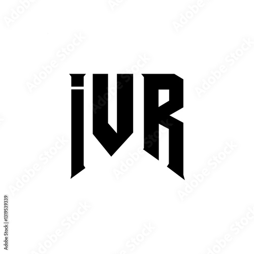 IVR letter logo design for technology company. IVR logo design black and white color combination. IVR logo, IVR vector, IVR design, IVR icon, IVR alphabet. IVR typography logo design.