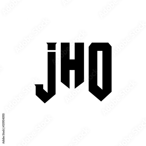 JHO letter logo design for technology company. JHO logo design black and white color combination. JHO logo, JHO vector, JHO design, JHO icon, JHO alphabet. JHO typography logo design.