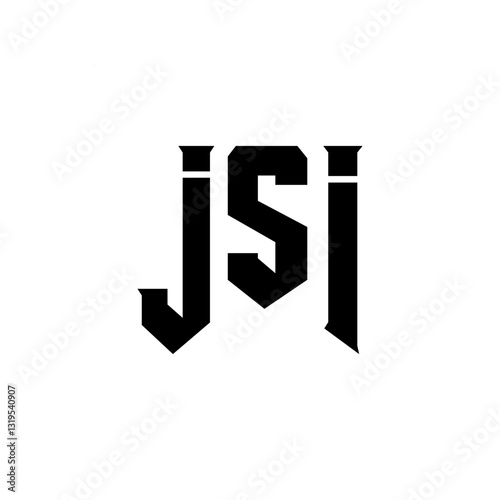 JSI letter logo design for technology company. JSI logo design black and white color combination. JSI logo, JSI vector, JSI design, JSI icon, JSI alphabet. JSI typography logo design.