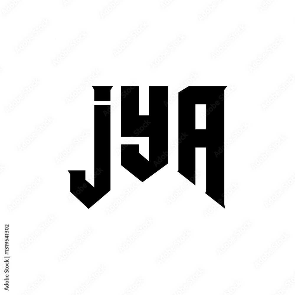 JYA letter logo design for technology company. JYA logo design black and white color combination. JYA logo, JYA vector, JYA design, JYA icon, JYA alphabet. JYA typography logo design.