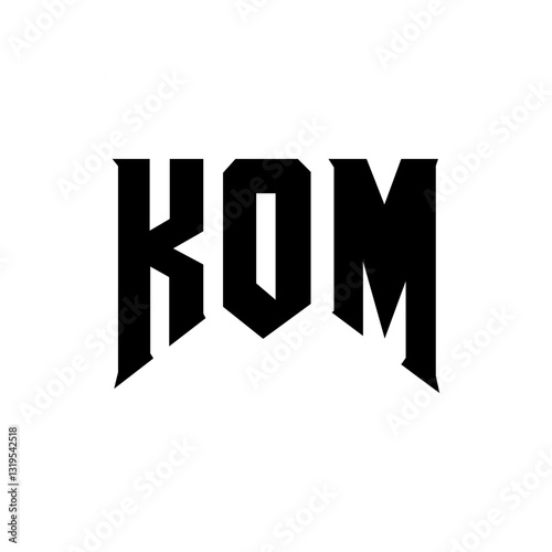 KOM letter logo design for technology company. KOM logo design black and white color combination. KOM logo, KOM vector, KOM design, KOM icon, KOM alphabet. KOM typography logo design.