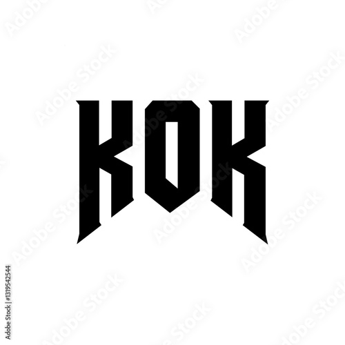 KOK letter logo design for technology company. KOK logo design black and white color combination. KOK logo, KOK vector, KOK design, KOK icon, KOK alphabet. KOK typography logo design.