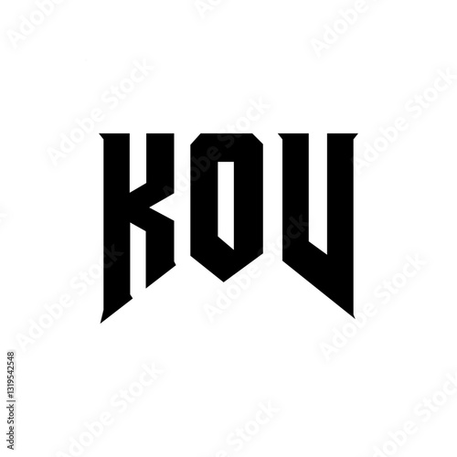 KOV letter logo design for technology company. KOV logo design black and white color combination. KOV logo, KOV vector, KOV design, KOV icon, KOV alphabet. KOV typography logo design.