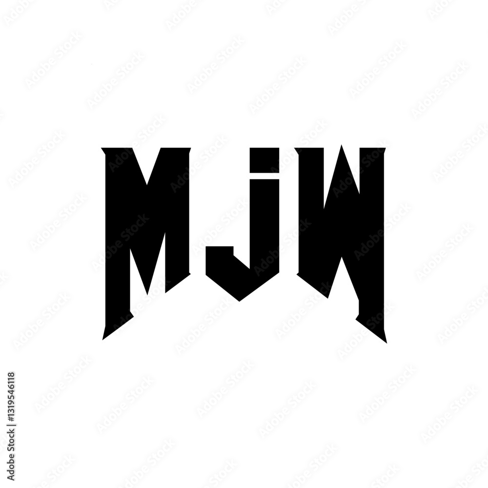 MJW letter logo design for technology company. MJW logo design black and white color combination. MJW logo, MJW vector, MJW design, MJW icon, MJW alphabet. MJW typography logo design.