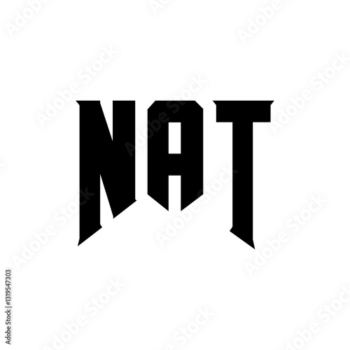 NAT letter logo design for technology company. NAT logo design black and white color combination. NAT logo, NAT vector, NAT design, NAT icon, NAT alphabet. NAT typography logo design.