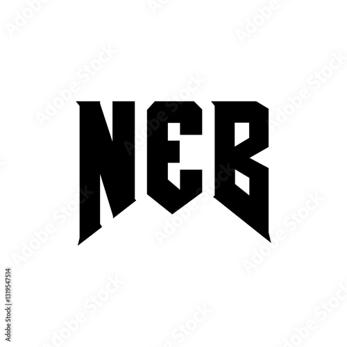 NEB letter logo design for technology company. NEB logo design black and white color combination. NEB logo, NEB vector, NEB design, NEB icon, NEB alphabet. NEB typography logo design.