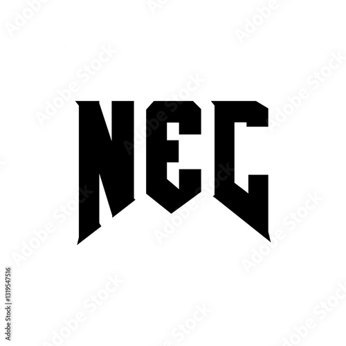 NEC letter logo design for technology company. NEC logo design black and white color combination. NEC logo, NEC vector, NEC design, NEC icon, NEC alphabet. NEC typography logo design.