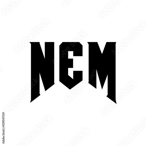 NEM letter logo design for technology company. NEM logo design black and white color combination. NEM logo, NEM vector, NEM design, NEM icon, NEM alphabet. NEM typography logo design.