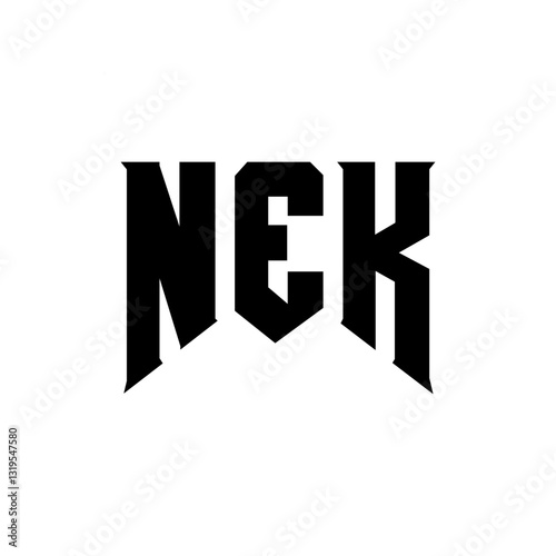 NEK letter logo design for technology company. NEK logo design black and white color combination. NEK logo, NEK vector, NEK design, NEK icon, NEK alphabet. NEK typography logo design.