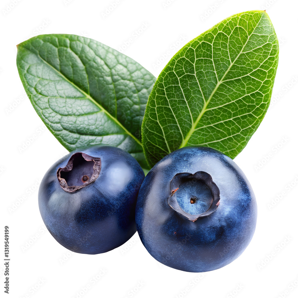 Obraz premium blueberries with leaves