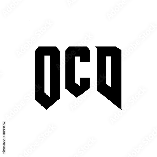 OCD letter logo design for technology company. OCD logo design black and white color combination. OCD logo, OCD vector, OCD design, OCD icon, OCD alphabet. OCD typography logo design.