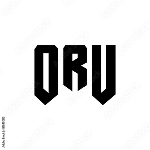 ORU letter logo design for technology company. ORU logo design black and white color combination. ORU logo, ORU vector, ORU design, ORU icon, ORU alphabet. ORU typography logo design. photo
