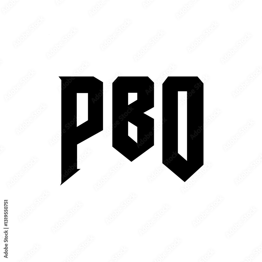 Fototapeta premium PBO letter logo design for technology company. PBO logo design black and white color combination. PBO logo, PBO vector, PBO design, PBO icon, PBO alphabet. PBO typography logo design.