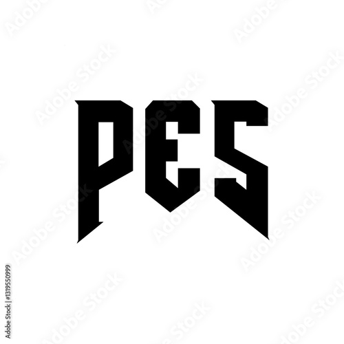 PES letter logo design for technology company. PES logo design black and white color combination. PES logo, PES vector, PES design, PES icon, PES alphabet. PES typography logo design.