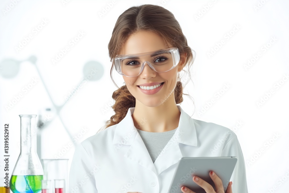 Conducting Research in a Laboratory Scientist Analyzing Data with Tablet Science Lab Modern Environment Professional View Conducting Research in a Laboratory Scientist Analyzing Data with Tablet Science Lab Modern Environment Professional View
