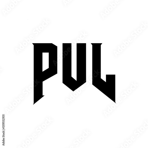 PUL letter logo design for technology company. PUL logo design black and white color combination. PUL logo, PUL vector, PUL design, PUL icon, PUL alphabet. PUL typography logo design.