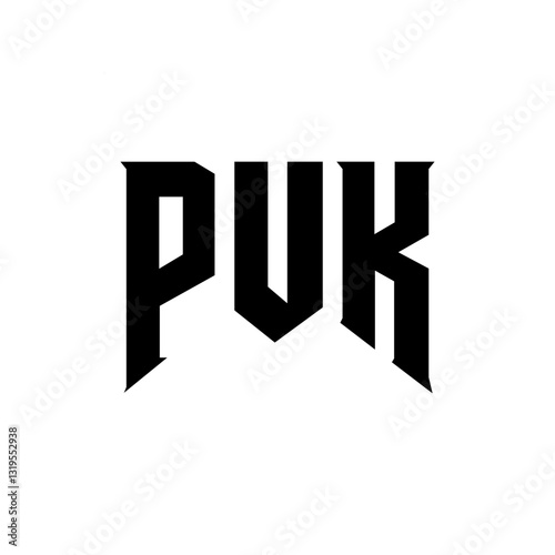 PUK letter logo design for technology company. PUK logo design black and white color combination. PUK logo, PUK vector, PUK design, PUK icon, PUK alphabet. PUK typography logo design.