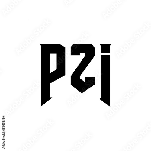 PZI letter logo design for technology company. PZI logo design black and white color combination. PZI logo, PZI vector, PZI design, PZI icon, PZI alphabet. PZI typography logo design.